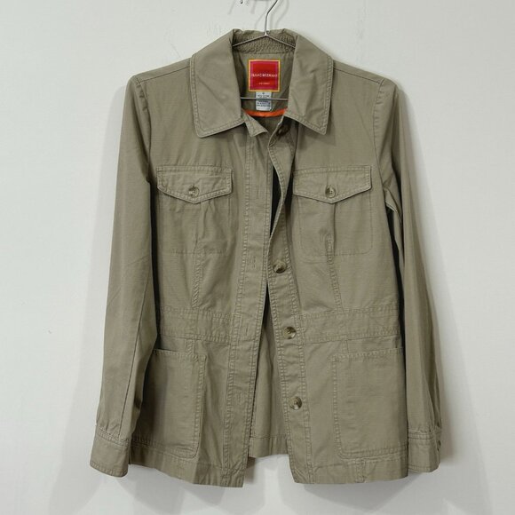 ISAAC MIZRAHI for TARGET Jacket Womens S Khaki Tan Cotton Fitted Utility Style - Picture 9 of 9